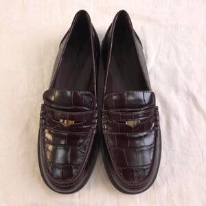 Madewell The Grayson Penny Loafer Crocodile Leather - Sz 6/ (NR855)